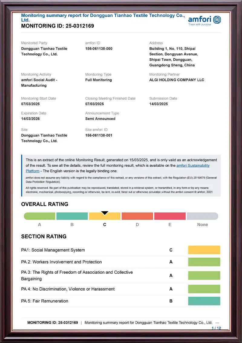 BSCI Certificate